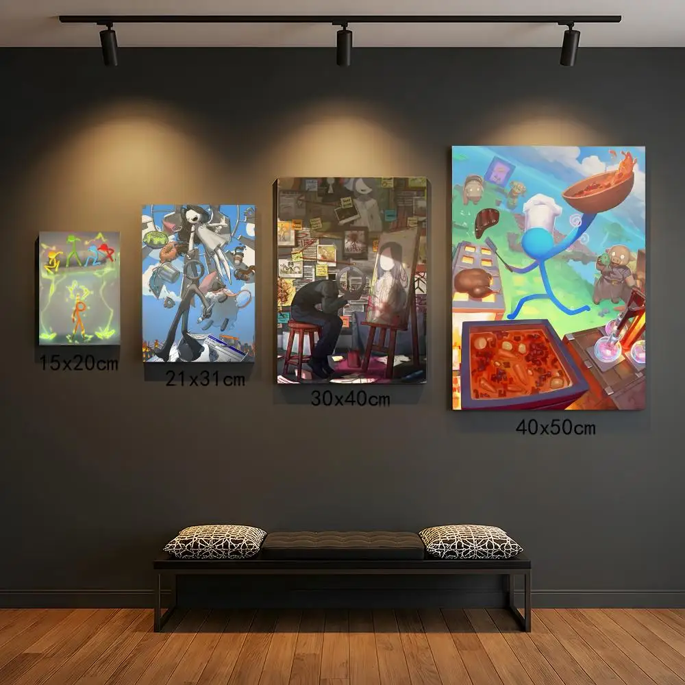 Pôster Anime A-Alan Becker Premium PP para parede - Descola e cola, impressão HD, decoração para casa à prova d'água