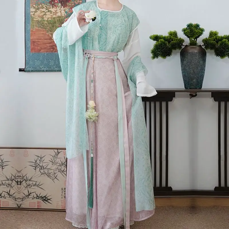 Women Chinese Traditional Hanfu Costume Lady Tang Suit Princess Dress Ancient Folk Dance Carnival Cosplay Costume