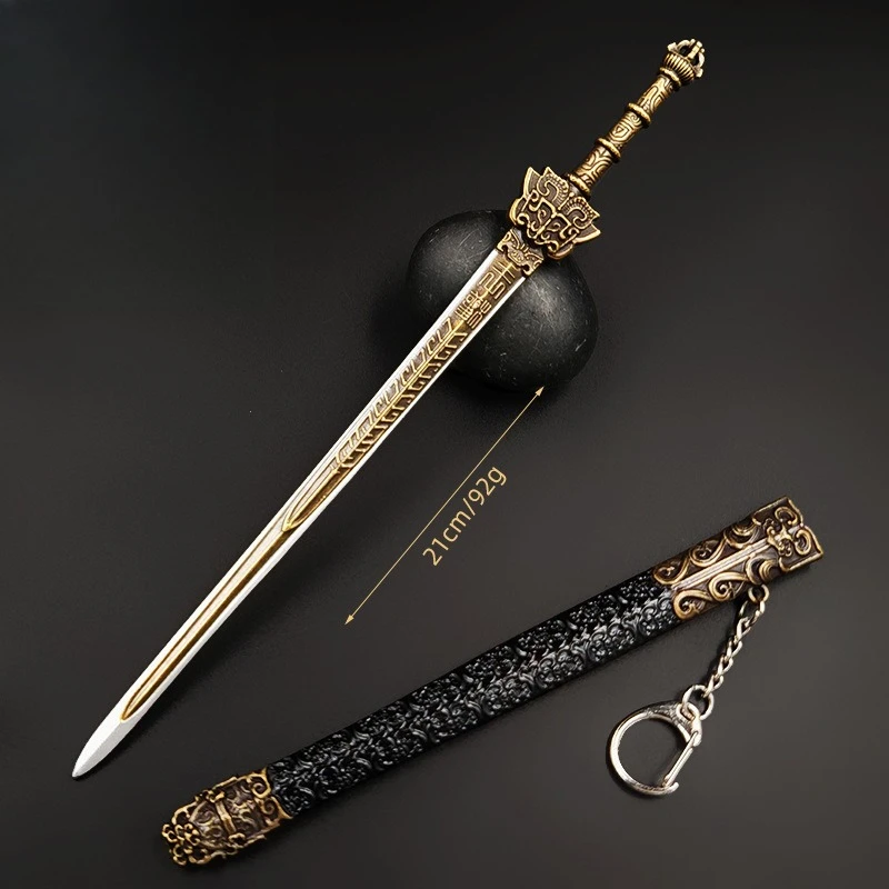 21cm Anime Game Peripheral Royal sword Toy Models Ancient Miniature Cold weapons Metal Crafts Desktop Ornament Gifts for Boys