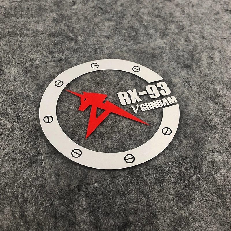 1PC Weiß Schwarz Holographische Gundam RX-93 Einhorn Logo Set Wasserdichte Vinyl Aufkleber für Auto Dekor