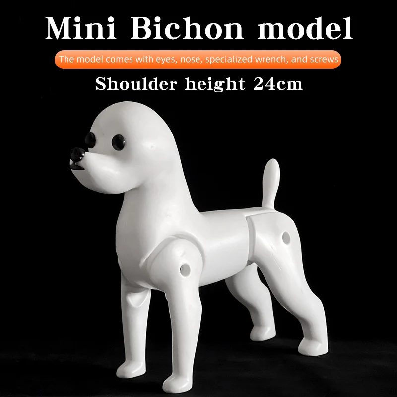 Mini Bichon Pet Simulation Model Dog for Grooming Practice Safe Polyester Material Hair Trim & Style Must Be Used Skeleton Model