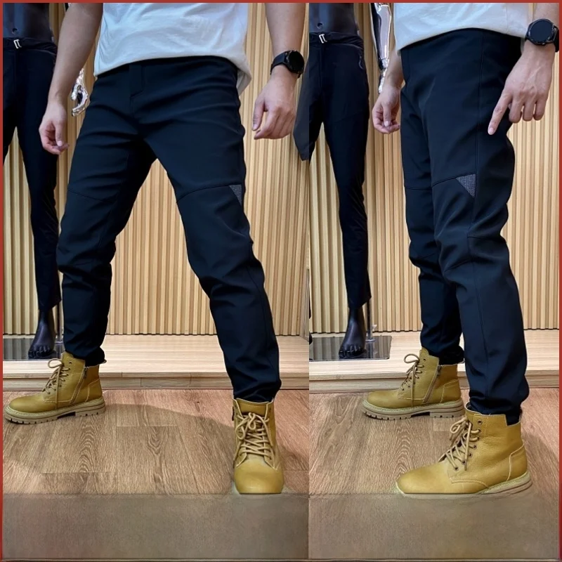 

Nordic High-End Outdoor Men's Fce-Lined ell Pants Straight Leg Zipper Closure Long Trousers Casual Faion Youth Sle