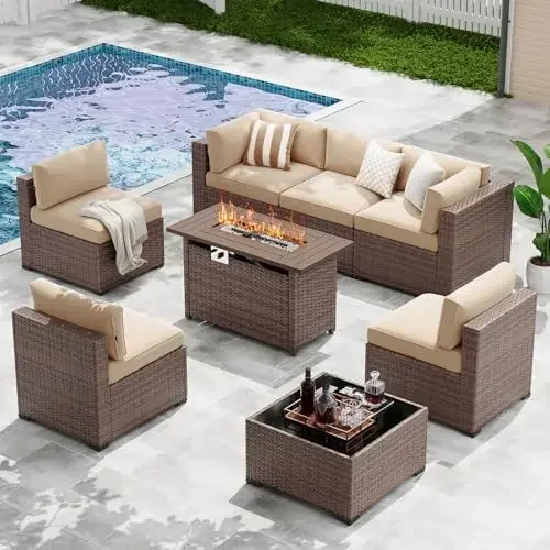 8-Piece Patio Furniture Set with 44