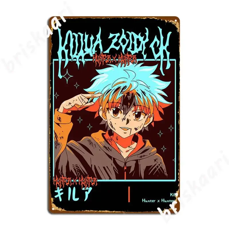 Killua Zoldyck Poster Metal Plaque Wall Decor Club Bar Wall Pub Designing Tin Sign Poster