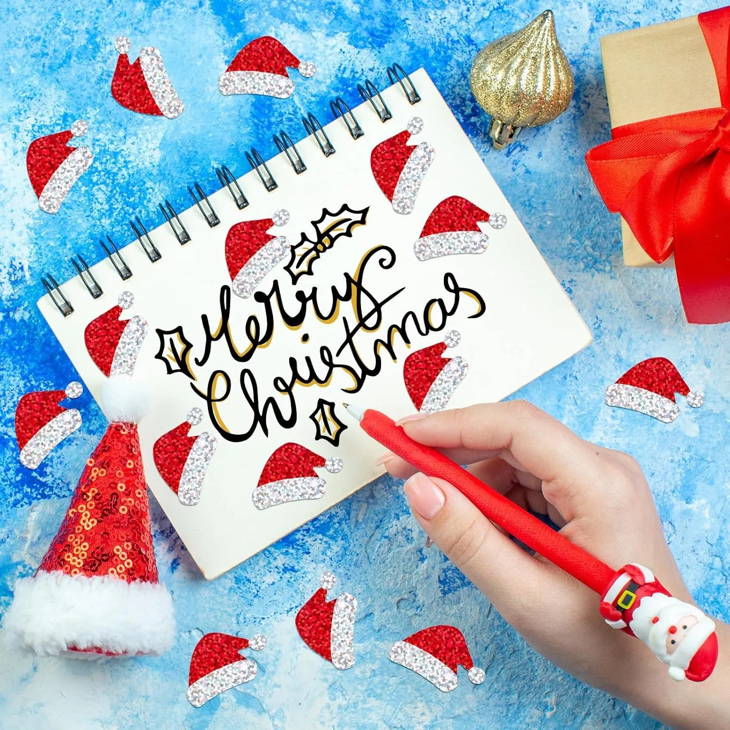 500 قطعة ملصقات ختم الهدايا شجرة عيد الميلاد قبعة ندفة الثلج سانتا البريد مهرجان زينة الحفلات تسميات لعب الأطفال ملصق