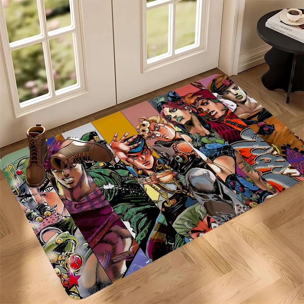 Cartoon Anime J-JoJo's Bizarre Adventure Door Mat Washable Non-Slip Living Room Sofa Chairs Area Mat Kitchen Doormat Area Rug