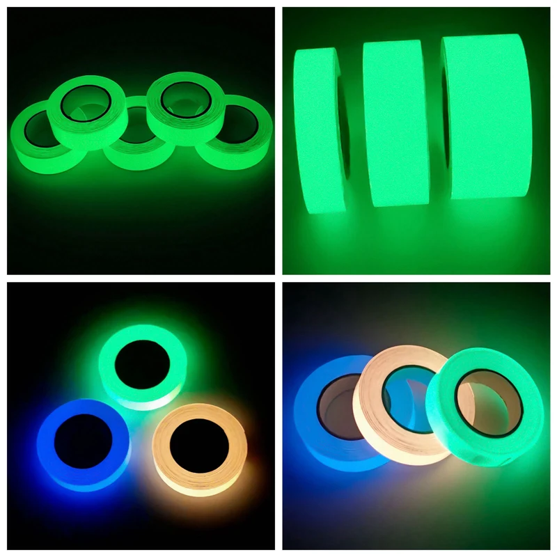 Luminous Tape Self-adhesive Fluorescent Warning Tape Night Vision Glow In Dark Safety Security Home Decoration Tapes Sticker