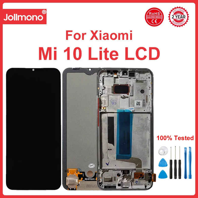 

6.57'' Display Screen for Xiaomi Mi 10 Lite 5G Lcd Display Touch Screen Digitizer Assembly For Mi 10 Lite M2002J9G M2002J9S