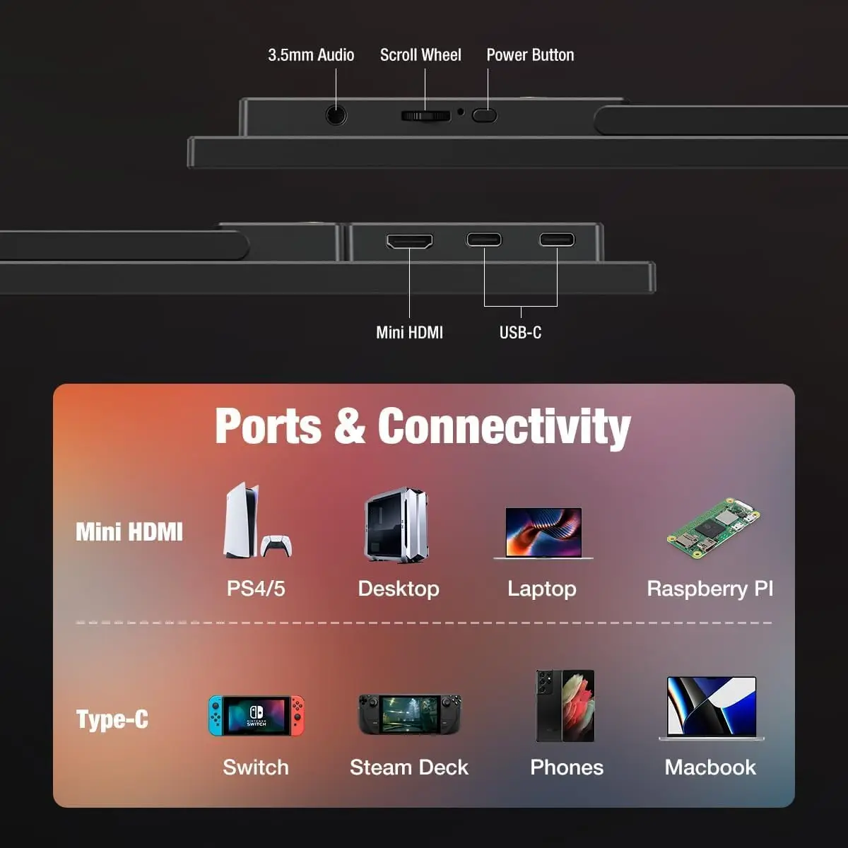 Imagem -05 - Nv-think-smart tv Monitor Portátil Google tv Display Mini pc Laptop Telefone Xbox Ps4 Ps5 Switch e Suporte Stand 156