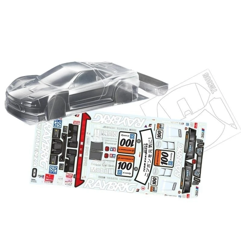 1/10 Rc Bodies 225mm Mini Honda NSX Bodywork Clear Lexan Body Shell W/Rear Wing + Raybrig Decal Sticker for On Road Rc Drift Car