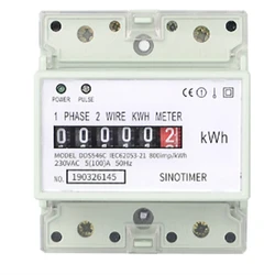 1 Piece Electric Single Phase Two Wire Energy Meter Kwh Counter AC 220V Consumption Analog Electricity Wattmeter (A)