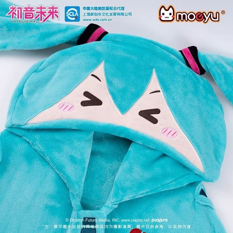 Hatsune Miku Cartoon Kawaii Multifunctional Car Warm Hooded Shawl Nap Blanket Air Conditioning Blanket Soft Cute Warm Cloak Gift