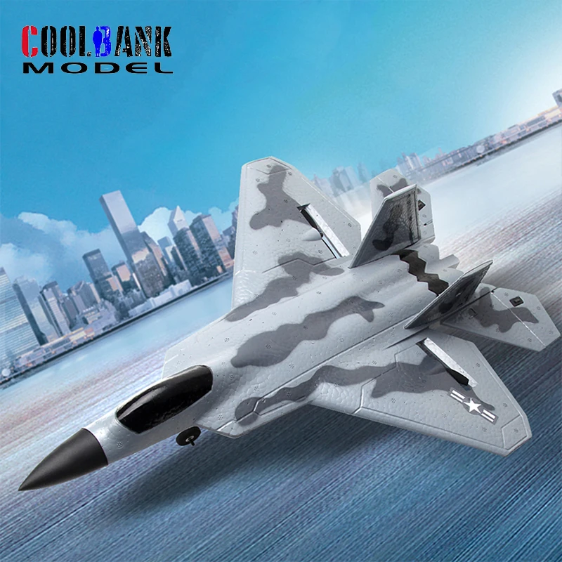 RC Plane Remote Control F22 Fighter Raptor Airplanes with Lights 2.4Ghz 2CH & 4CH Foam Drone Ready to Fly Aircraft Toys for Boys