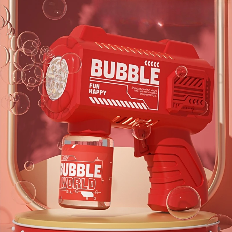2025 New Square Bubble Machine 10-Hole Space Electric Bubble Machine Internet Celebrity Hot Handheld Bubble Gun Toy
