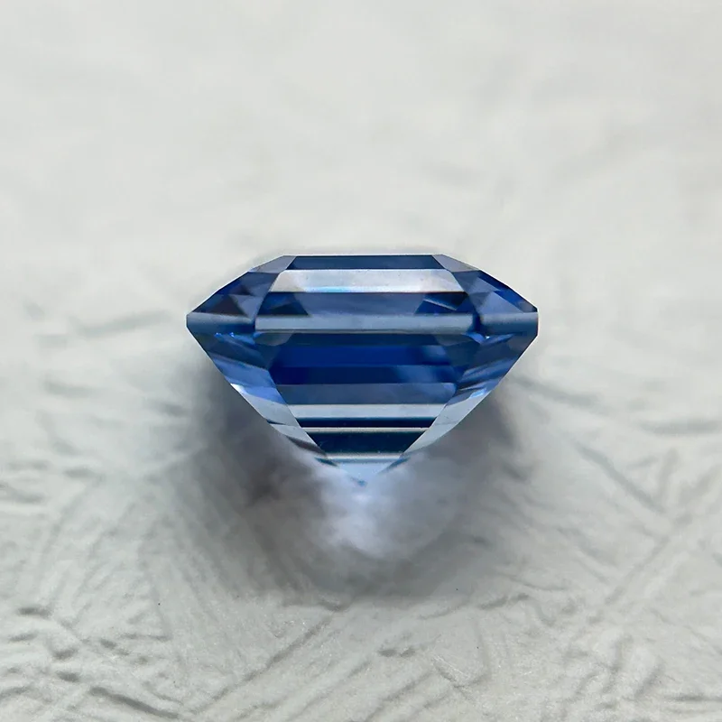 Laborgezüchteter Saphir, Asscher-Schliff, Kornblumenfarbe, DIY-Charms, Schmuckherstellung, Ring, Halskette, Ohrringe, Hauptmaterialien, Zertifikat – Detail 5