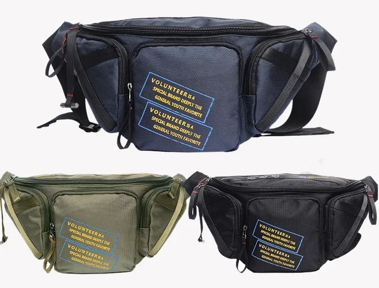 New Waterproof Oxford Men Waist Chest Pack Casual Purse Multi-Pocket Fashion Hip Bum Loop Belt Pack  Shoulder Fanny Bag