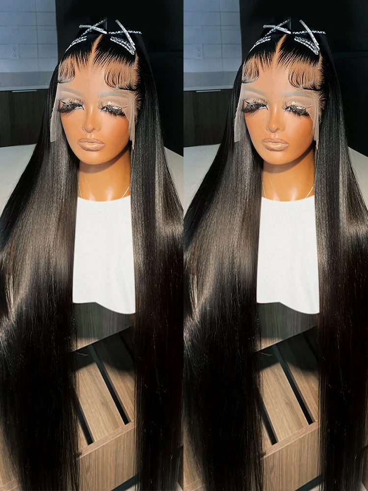 30 36 Inch 13x4 13x6 HD Transparent Lace Frontal Wig Human Hair Brazilian Glueless Straight Lace Front Wigs For Women Preplucked