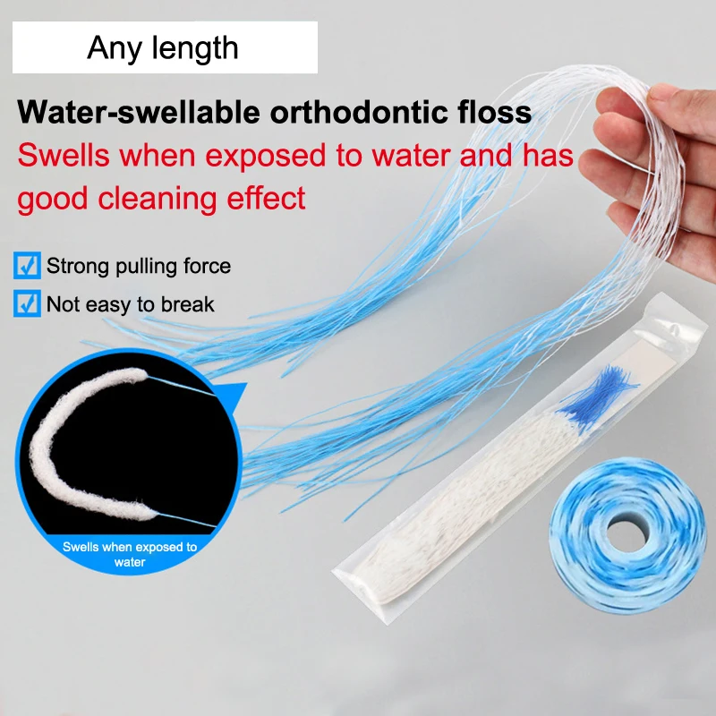 10Rolls Dental Flosser Built-in Spool Wax Mint Flavored Europe Replacement Flat Wire Dental Floss 30/50M/Roll