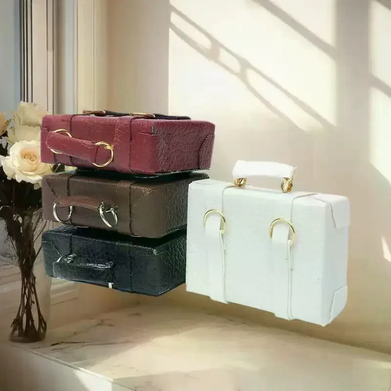 ملحق بيت الدمية - قطعة واحدة من حقيبة صندوق جلدية مصغرة، لعبة مجسمة لبيت الدمى الصغير بمقياس 1:12. #6