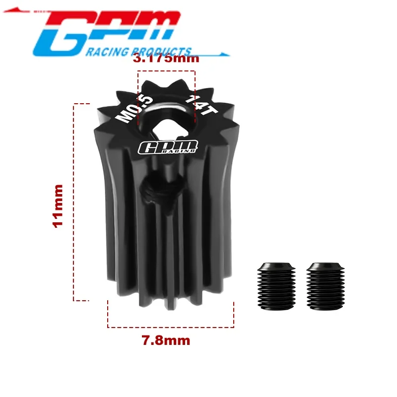 GPM MG313T/0.5M-MG323T/0.5M 40Cr STEEL MOTOR GEAR 13T-23T（MODULE:0.5MM,MOTOR TOOTH DIAMETER:3.175MM） RC Upgrade - view 2