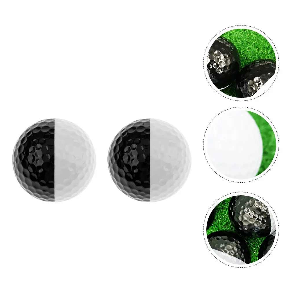 

2pcs Two Color Golf Practice Durable Training Balls For Putting Improved Control Route Visibility Enhanced Technique