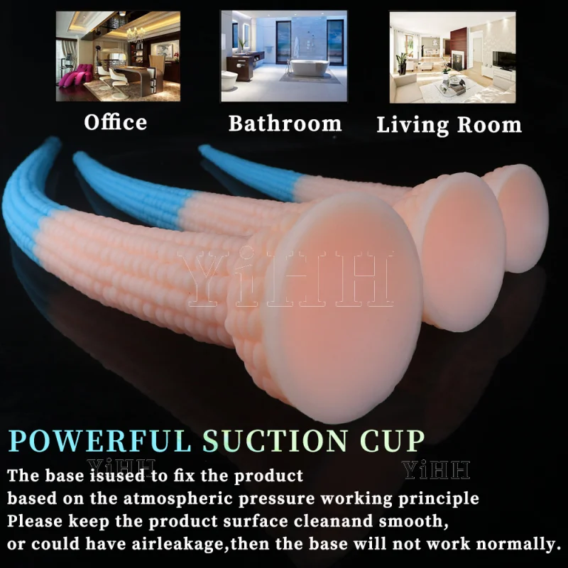 Super Long Anal Plug for Men and Women, Luminous Dildo with Suction Cup, Big Dick, Anal Sex Toy for Beginners Adults Toys