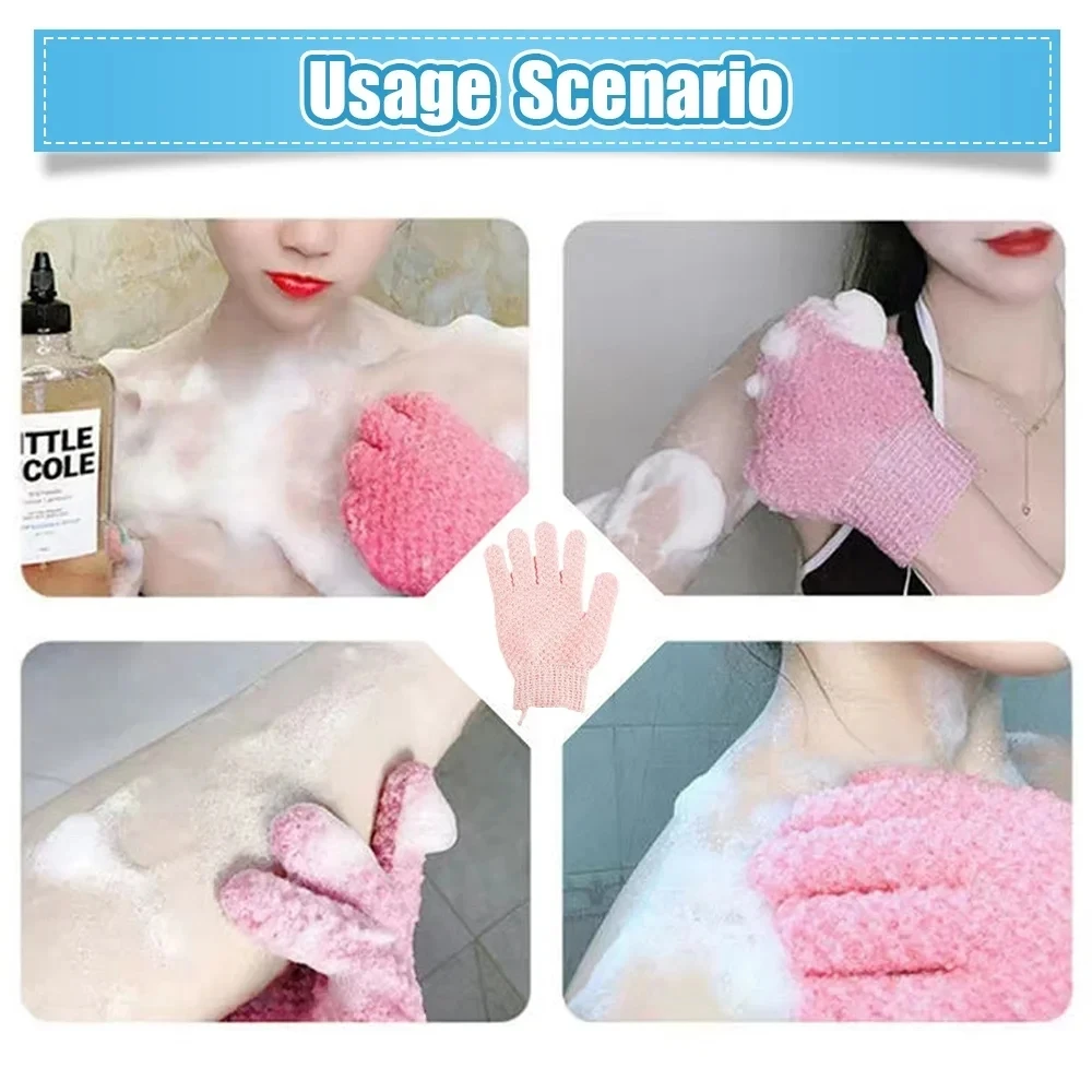 4Pcs Bath for Peeling Exfoliating Gloves Body Clean Mitt Shower Scrub Massage for Body Scrub Sponge Wash Skin Moisturizing SPA