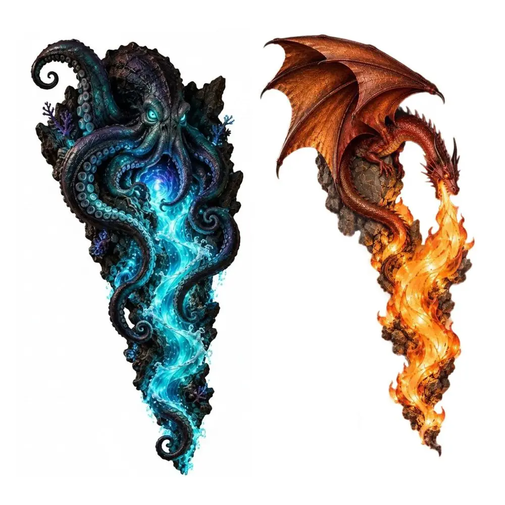 Dragon Octopus Resin Wall Sconce Decorative Art Sculpture Wall Lamp Creative Mountable Wall Light Indoor