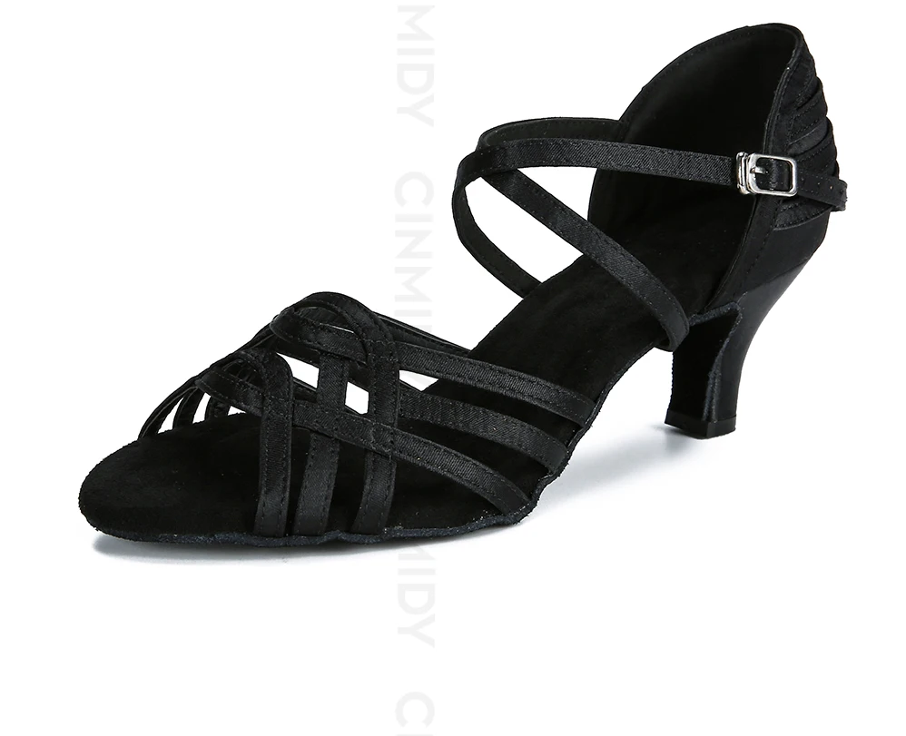 CINMIDY Damen-Satin-Tanzschuhe, weiße Latein-Tanzschuhe, Tango-, Salsa- und Ballsaal-Tanzschuhe mit Absatz, Damenschuhe für Partys. – Detail 14