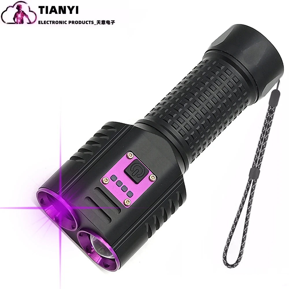 20W UV flashlight 365 black mirror UV flashlight fluorescent oil pollution detection two-in-one white light and purple light