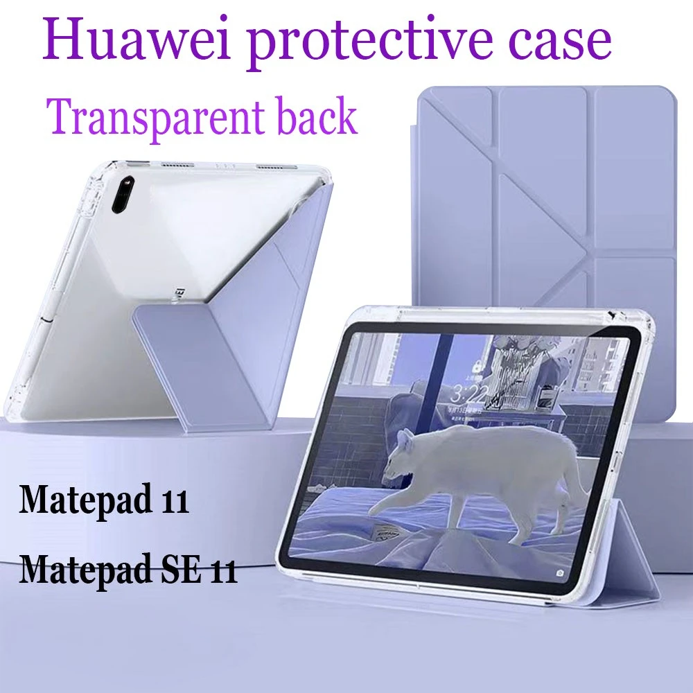 

Foldable Acrylic Transparent Case for Huawei MatePad SE 11 2024 AGS6-W09 MatePad 11 2021 2023 with Pencil Holder
