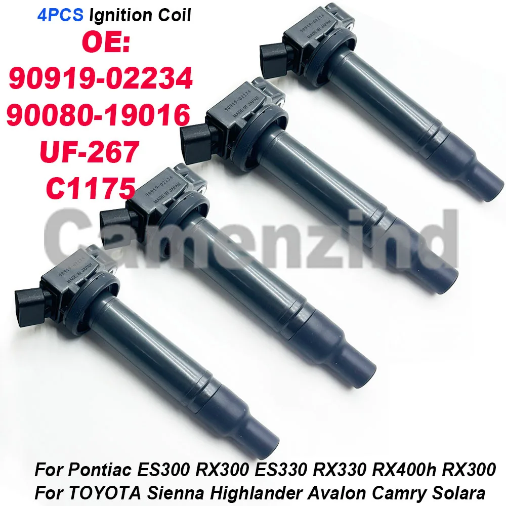 

4 шт. 90919-02234 90080-19016 катушка зажигания UF-267 C1175 6731301 9091902234 для Lexus ES300 RX300 ES330 RX330 RX400h RX300