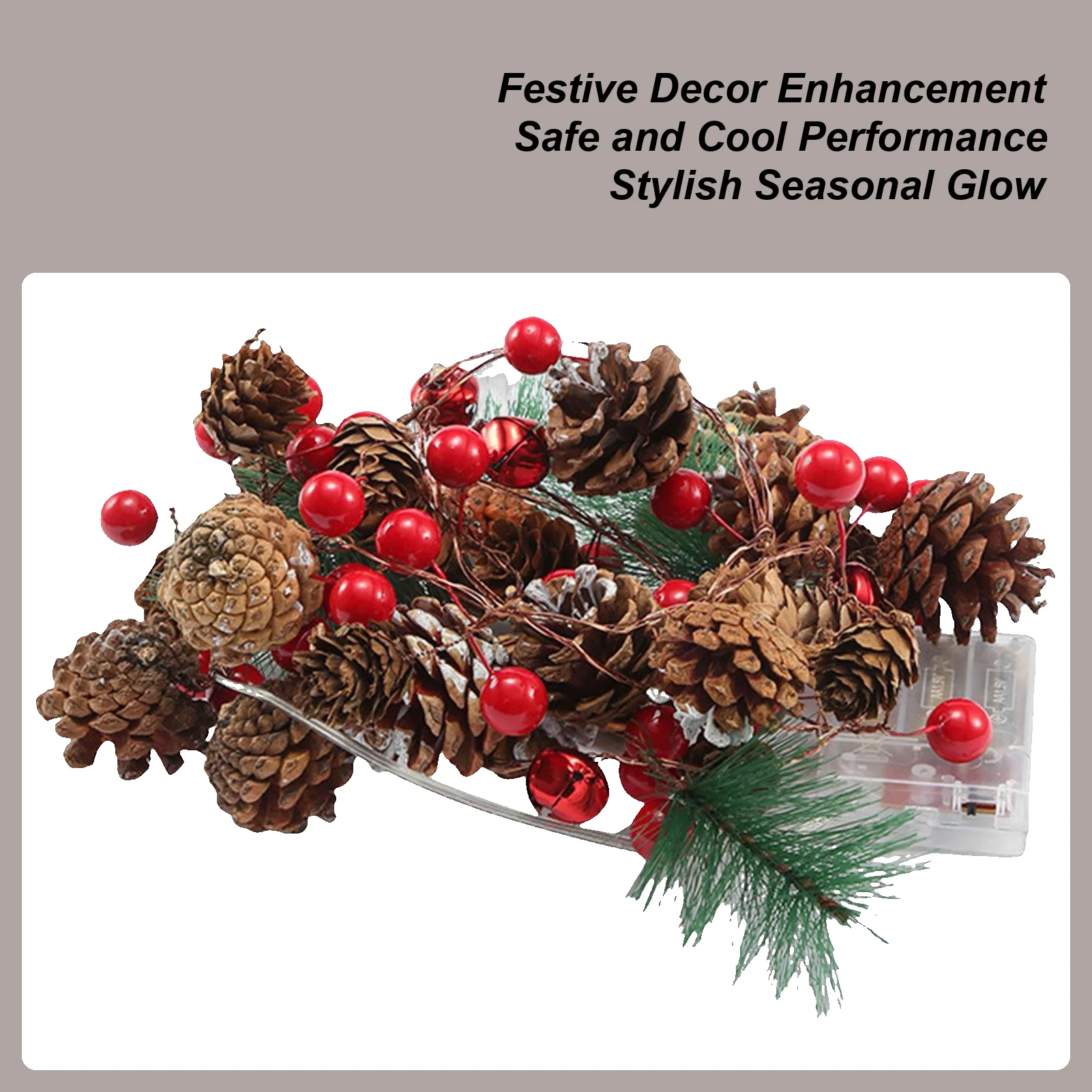 

Светодиодные рождественские огни 6,5 футов на батарейках с сосновыми шишками Рождественские гирлянды Праздничный декор для внутренней и уличной гостиной