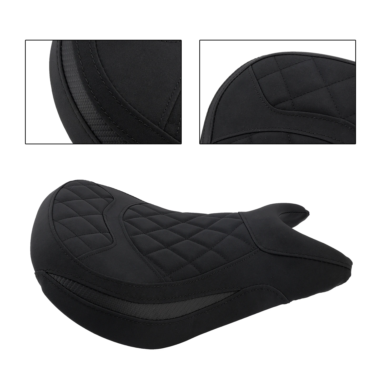 Artudatech Front Driver Seat Lower Raider Cushion for Kawasaki Eliminator 500 24-25 Black