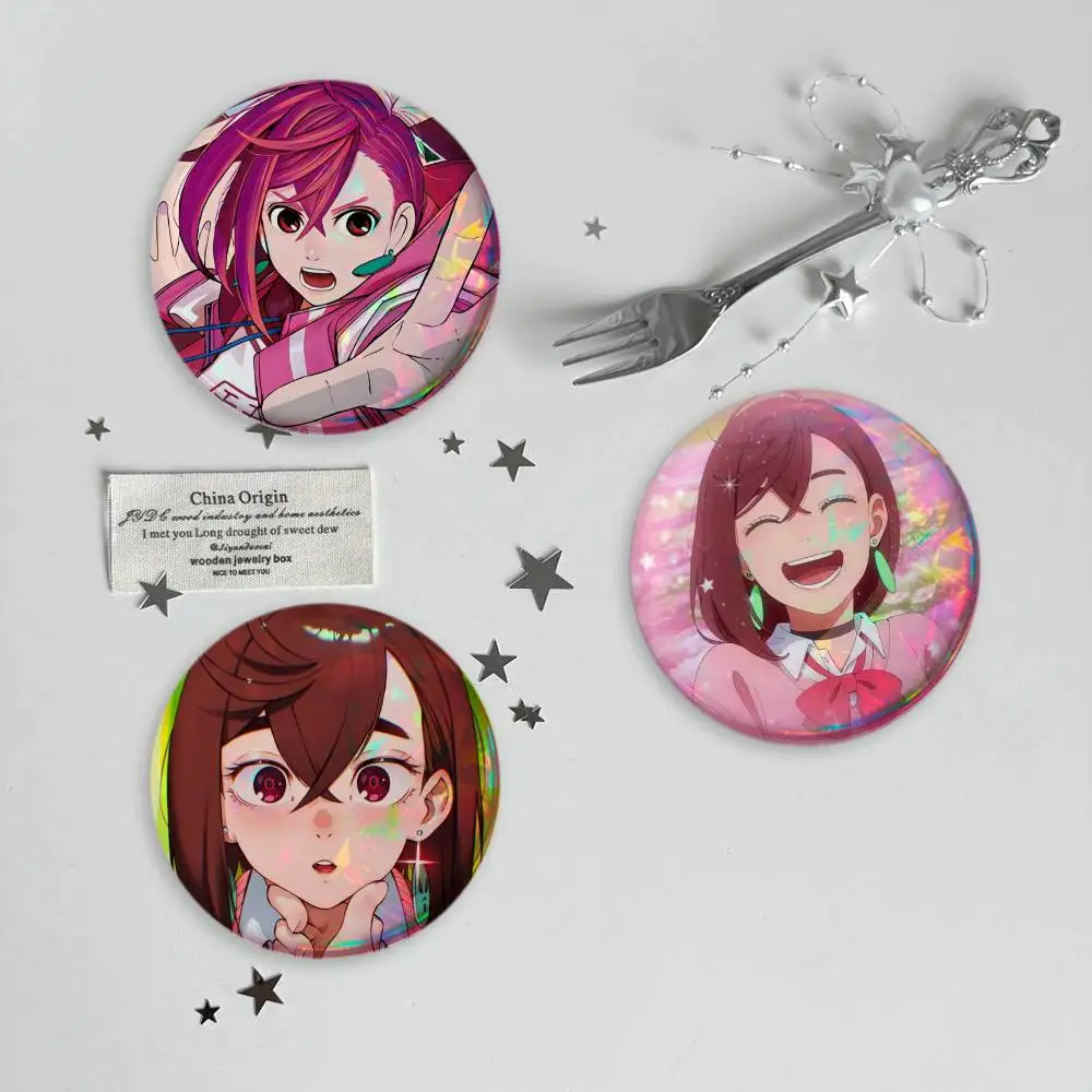 Momo Ayase D-Dandadans Brooches Cartoon Badge Pins Backpack Hat Accessories Friend Gift