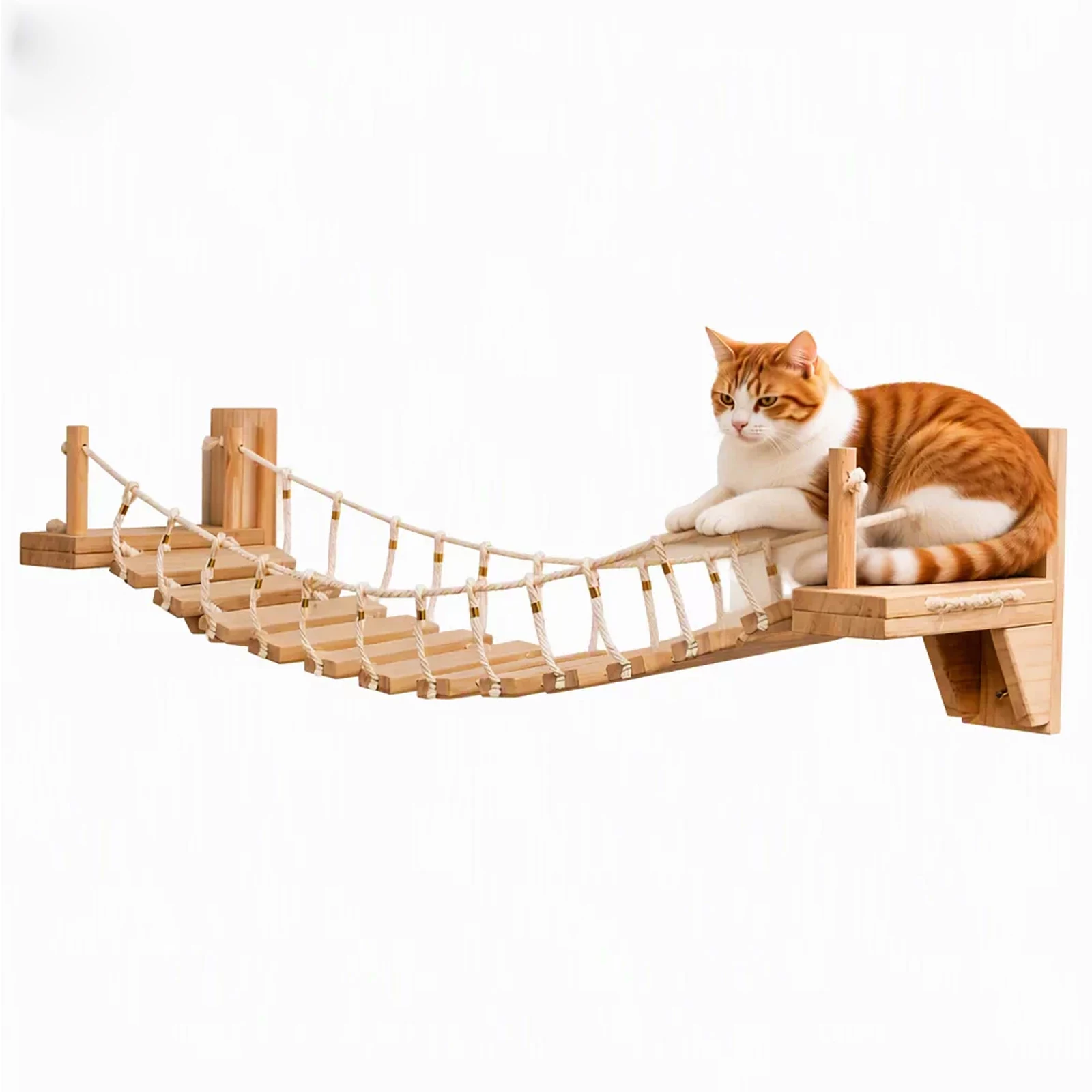 Multiple Specifications Cat Bridge Wall Mounted Sisal Rope Cat Climbing Frame Scratch Board Cat Tree Post Tower Pet Furniture