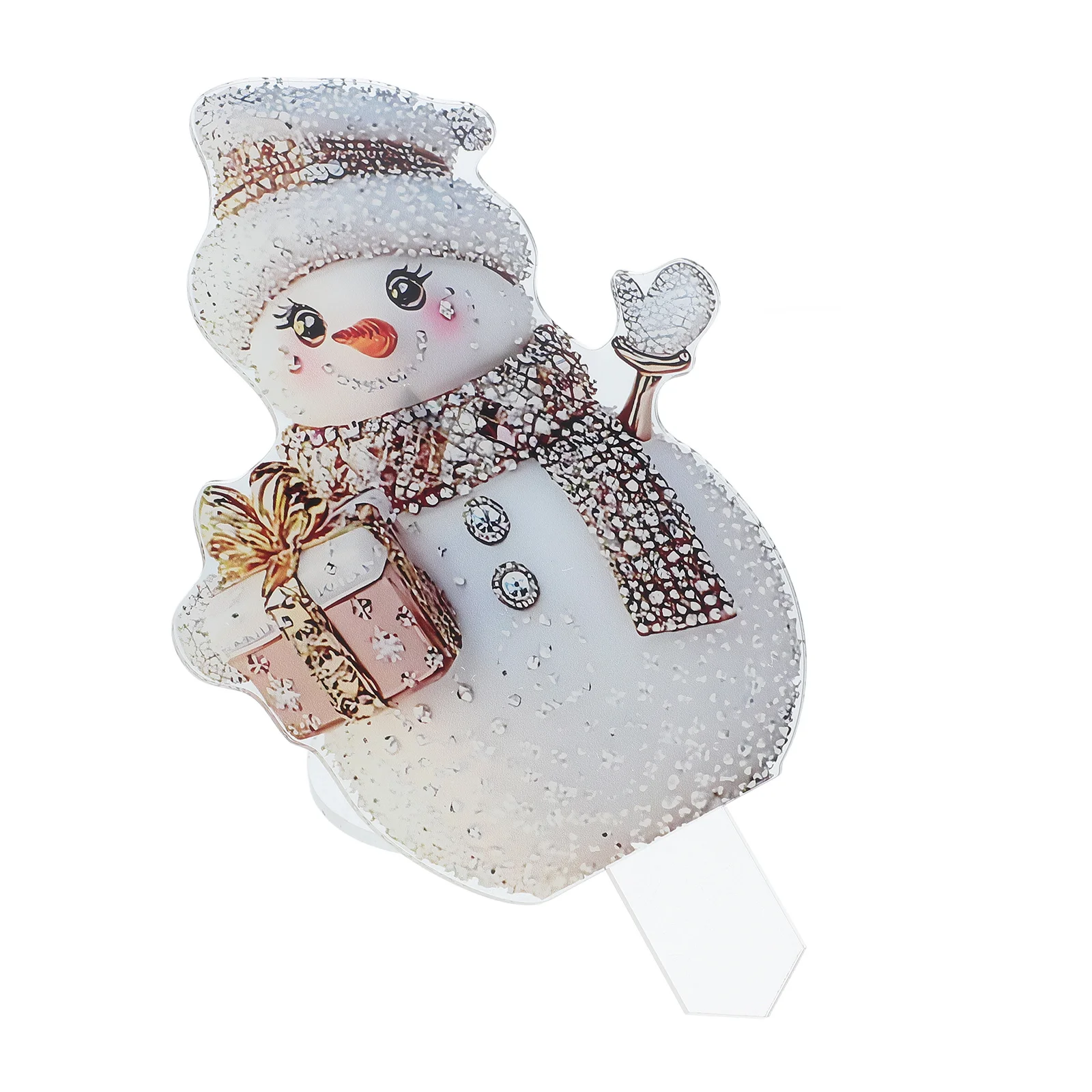 

Garden Stake Decor Charming Snowman Outdoor Decoration for Yard Patio Flower Pot Winter Holiday Landscape Ornament
