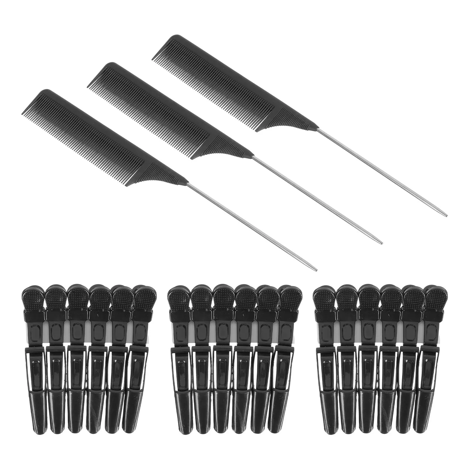 

1Set Portable Hairdressing Comb Clip Set ABS Tight Clips for Color Treated Hair Gliding Smooth No Pull Styling Tool Travel