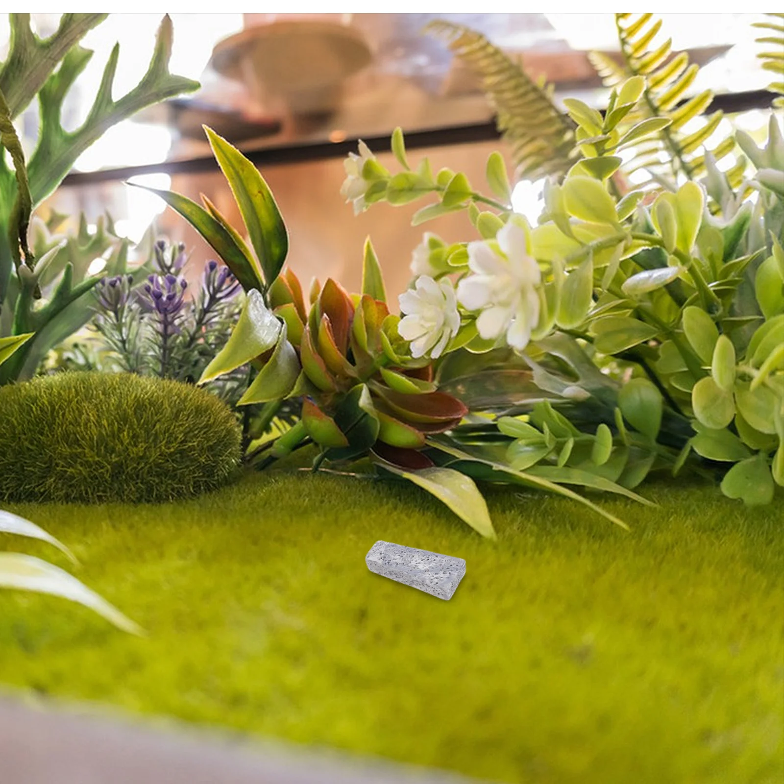 20 piezas Micro losas de piedra para paisaje, escalones de camino para jardín, bricolaje, rocas en miniatura de resina, paisaje decorativo, pasarela al aire libre