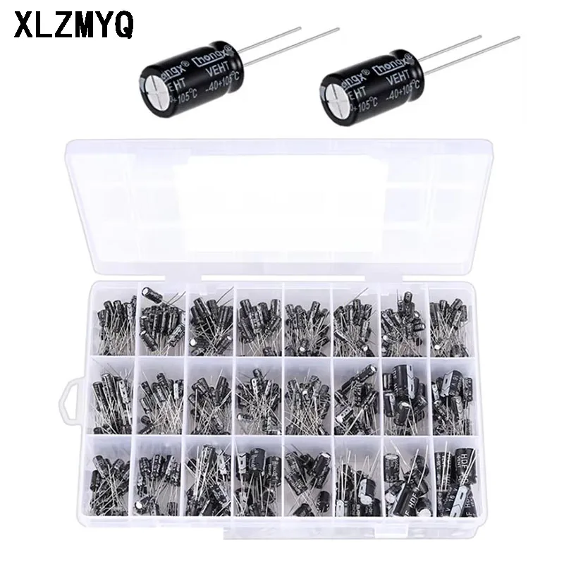 960pcs 10V 16V 35V 50V Aluminum Electrolytic Capacitor Set 0.1uf-2200uf 36Value DIP Capacitors Kit 10 22 47 100 470 1000 2200 UF