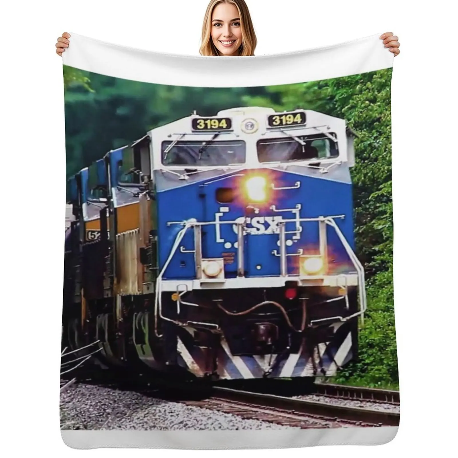 

the Majestic CSX #3194 Honoring Law Enforcement Locomotive Throw Blanket cosplay anime Stuffeds anime decorative Blankets