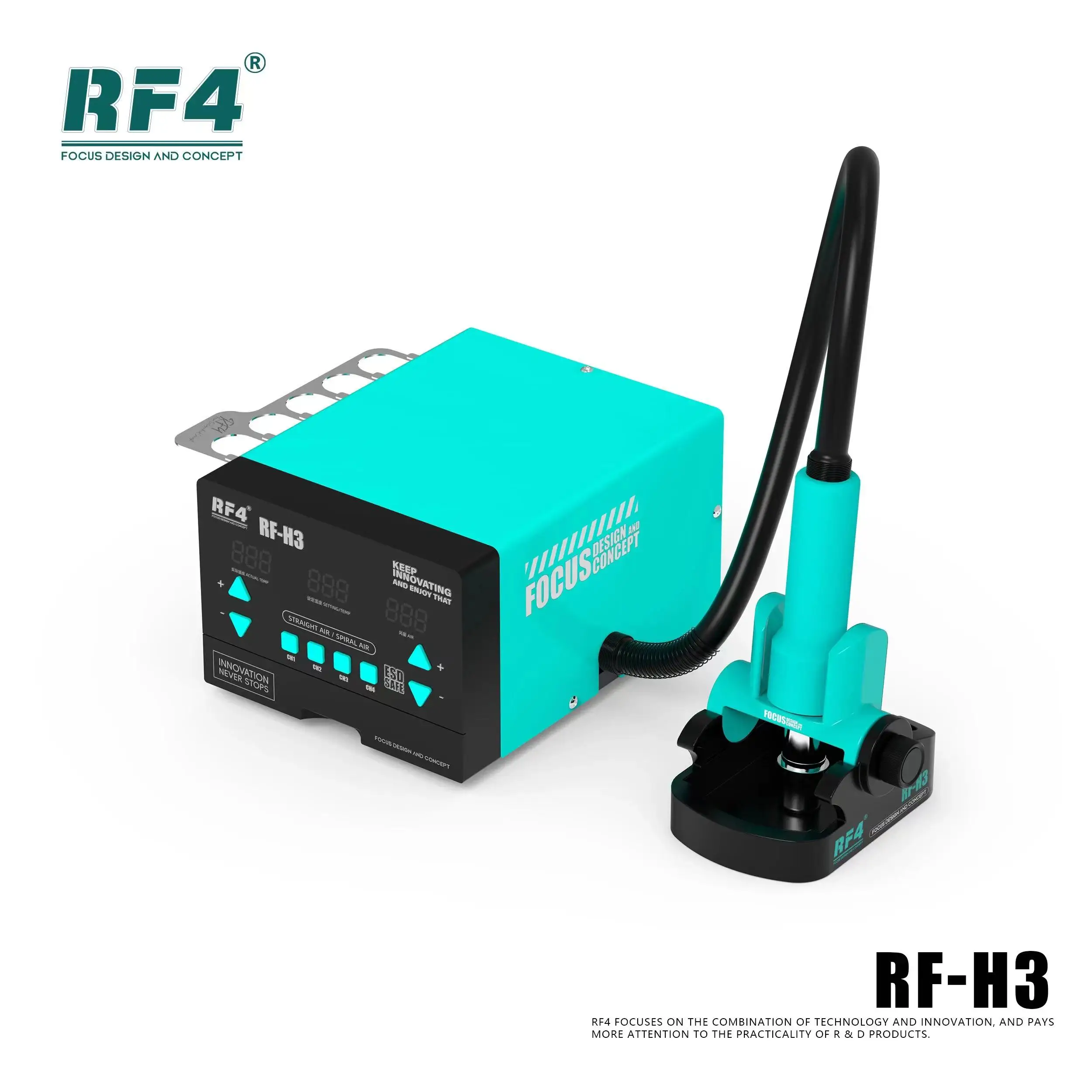 RF4 RF-H3 1200W Fast Desoldering Hot Air Gun Soldering Station Digital Display Intelligent BGA Rework Station To PCB Chip Repair