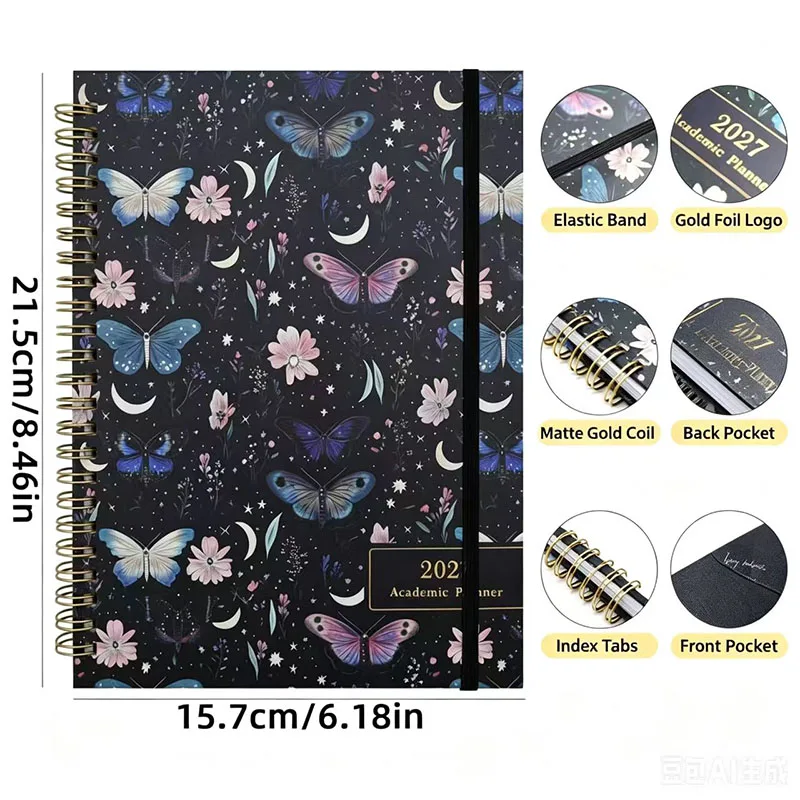 2027 Weekly Planner Notebook A5 Book for Schedule Planning Time Management Work Record Office School Home Monthly Weekly Planner