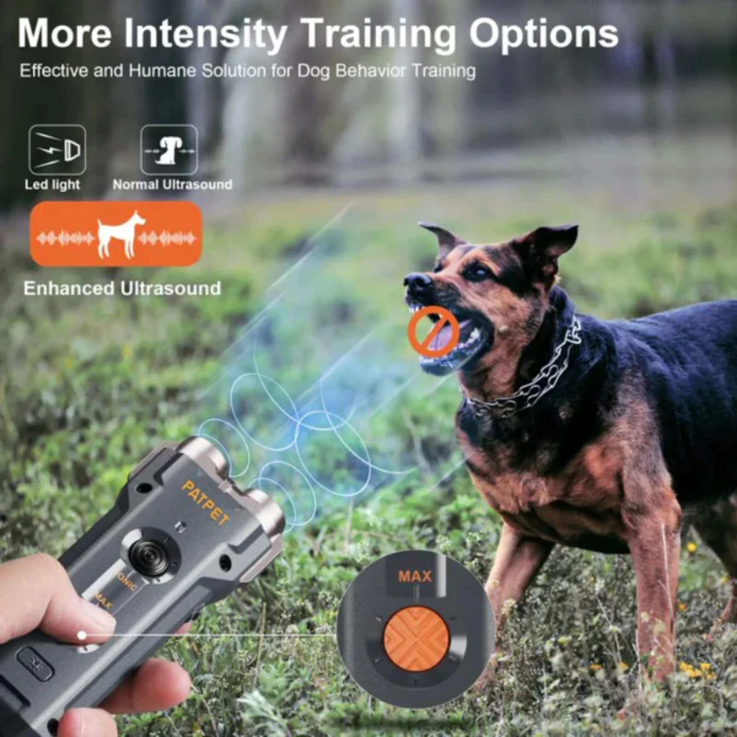 Ultrasonic Dog Barking Control Device Portable with LED Flashlight Anti-Bark Dog Training Equipment Handheld Pet Supplies Dog