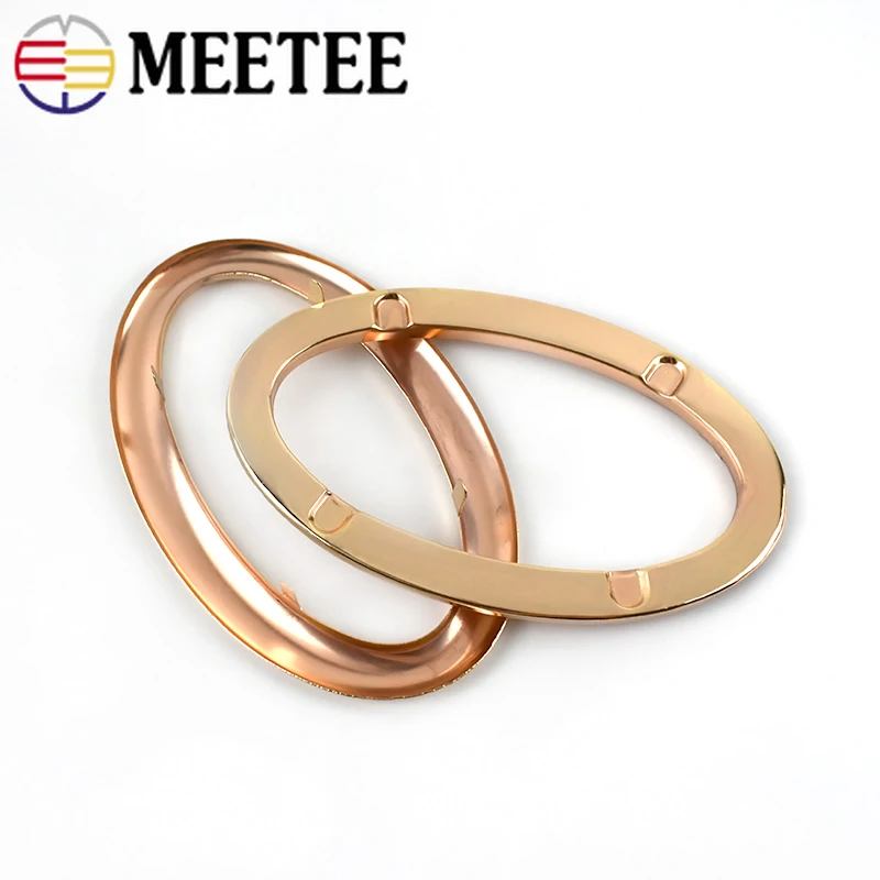 2/4Pcs 88*46mm Oval Rings Metal Bag Handles Bags Eyelet Frame Kiss Clasp Clutch Handbag Hardware Accessories DIY Leather Crafts