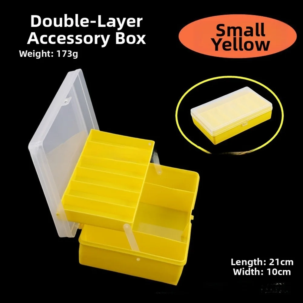 Fishing Trips Fishing Tackle Box Fishing Tackle Box Portable Bait Box Double-layer Compartments Various Sized Slots