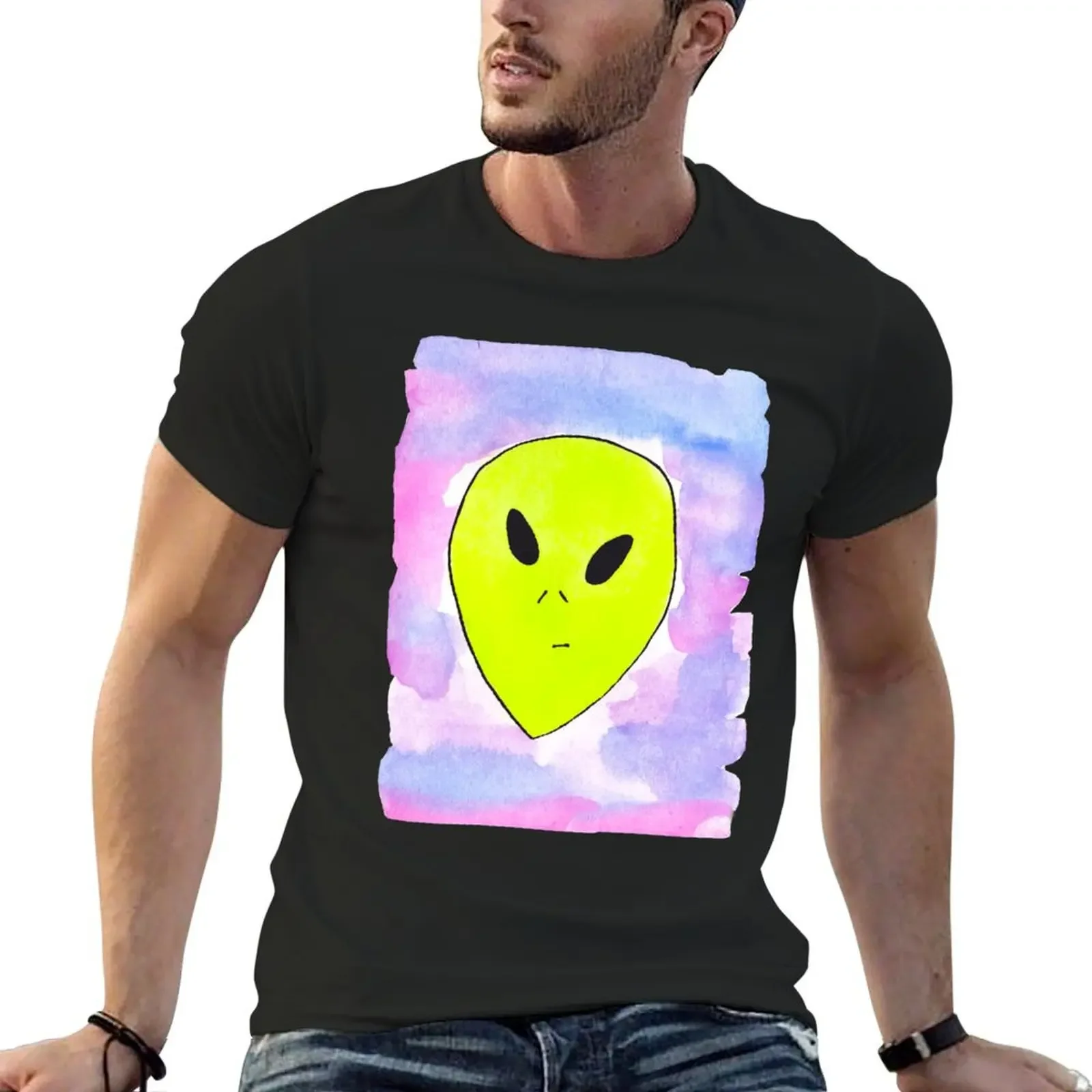 

Judgmental Alien Watercolor T-Shirt quick drying sports fans hippie clothes funny t shirts for men