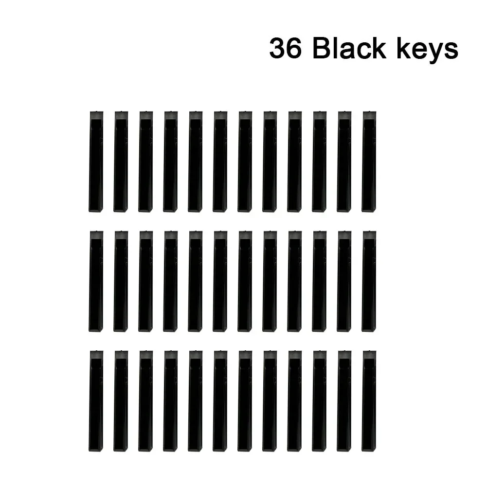 Keyboard keytops replacement set with 52/36/88 keys made from ABS plastic suitable for repairing or tuning worn or missing keys