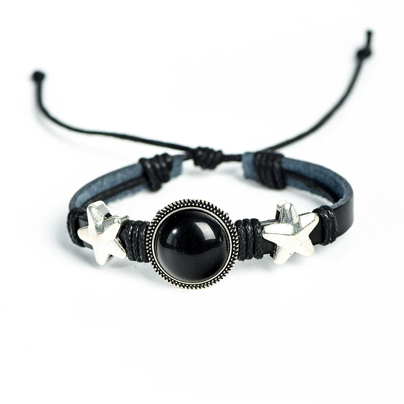 

Star Crystal Natural Stone Button Bracelet