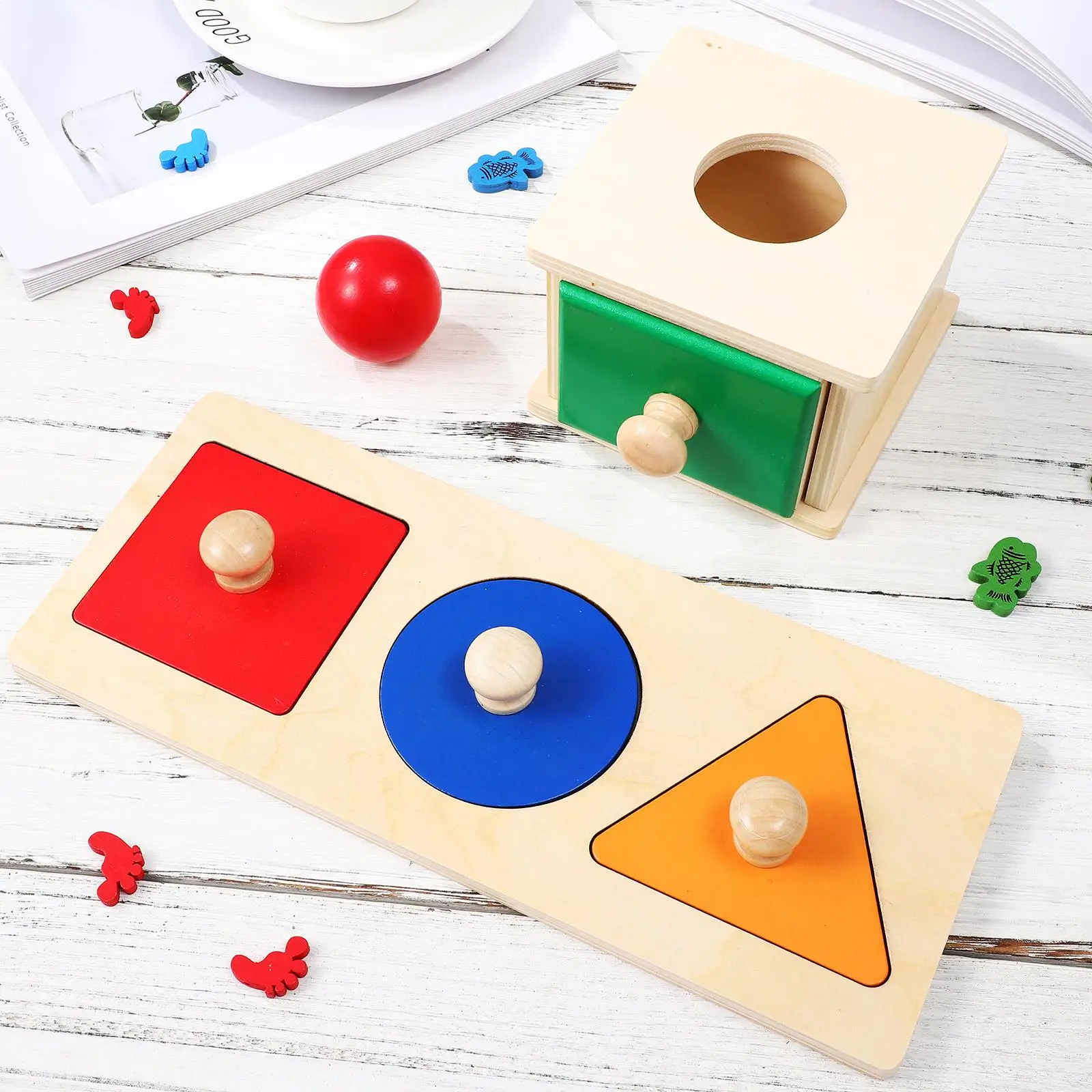 Montessori Holz Sensorische Spielzeug Frühe Bildung Kinder Spielzeug Box Motor Fähigkeiten Pädagogisches Spielzeug Gebäude